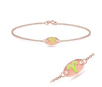 Rose Gold Plated Aries Silver Bracelet BRS-143-RO-GP